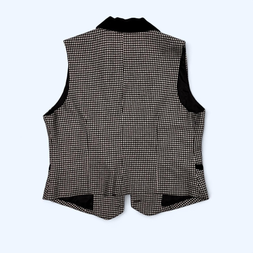Cute Wool Vintage Checkered Black/White Sag Harbor Vest - Picture 2 of 3